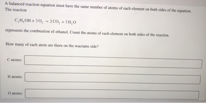 Solved A balanced reaction equation must have the same | Chegg.com