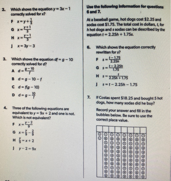 Solved Use the following Information for questions 6 and 7. | Chegg.com