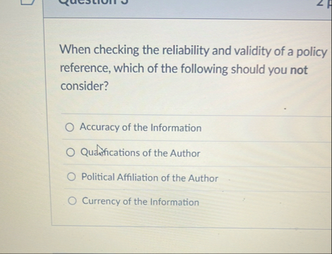 Solved When checking the reliability and validity of a | Chegg.com