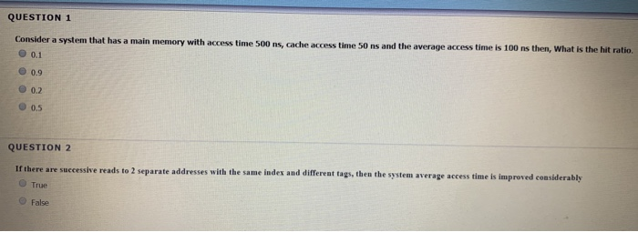 Solved QUESTION 1 Consider a system that has a main memory | Chegg.com