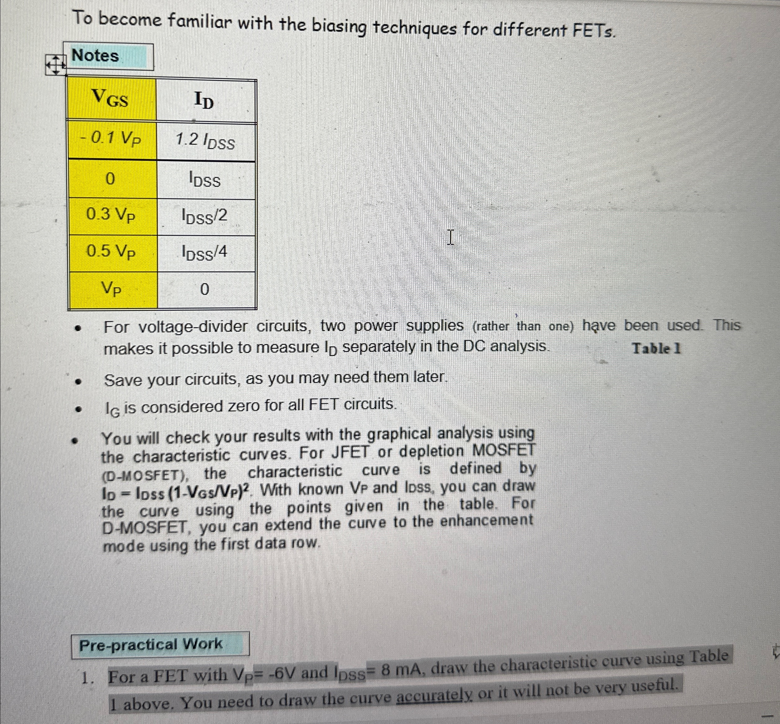 To become familiar with the biasing techniques for | Chegg.com