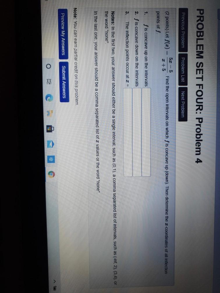 Solved PROBLEM SET FOUR: Problem 4 Previous Problem Problem | Chegg.com