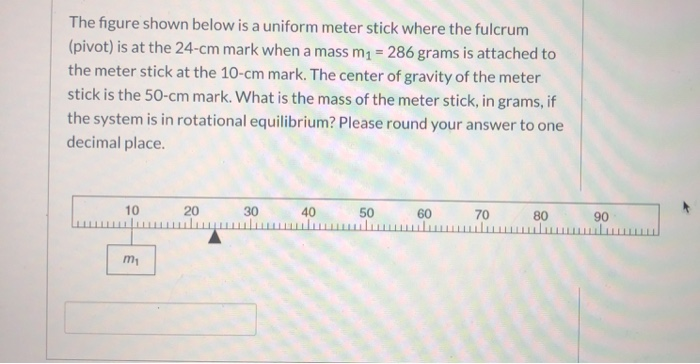 Solved For the meter stick shown in the figure shown below, | Chegg.com