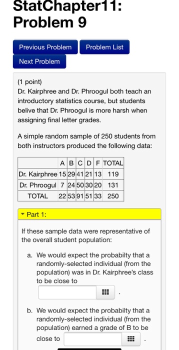 Solved StatChapter 11: Problem 9 Previous Problem Problem | Chegg.com