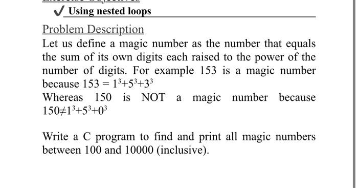 Solved Problem Description Let us define a magic number as | Chegg.com