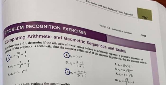 Solved PROBLEM RECOGNITION EXERCISES comparing Arithmetic | Chegg.com