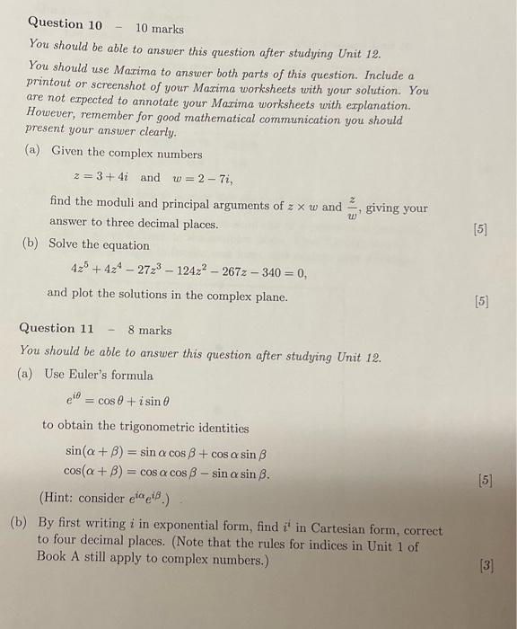 Solved Question 10 - 10 Marks You Should Be Able To Answer | Chegg.com