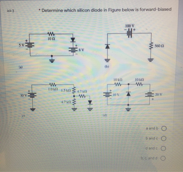 Solved 3قط *Determine Which Silicon Diode In Figure Below Is | Chegg.com