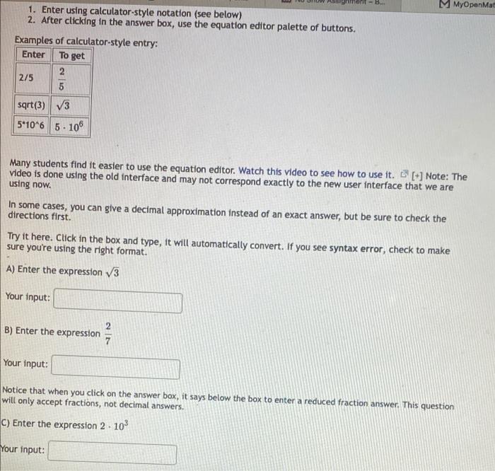 Solved Entering Fractions, Reduced Fractions, And Mixed | Chegg.com