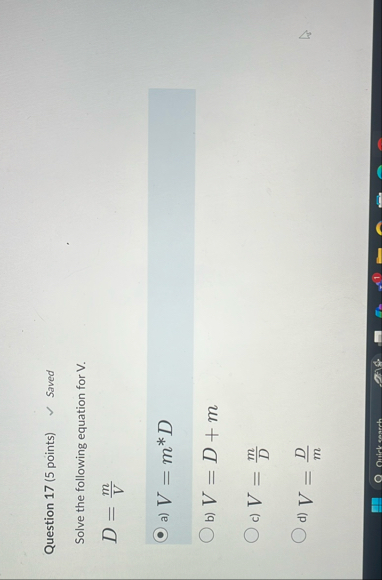 Solved Question 17 (5 ﻿points) ﻿SavedSolve the following | Chegg.com