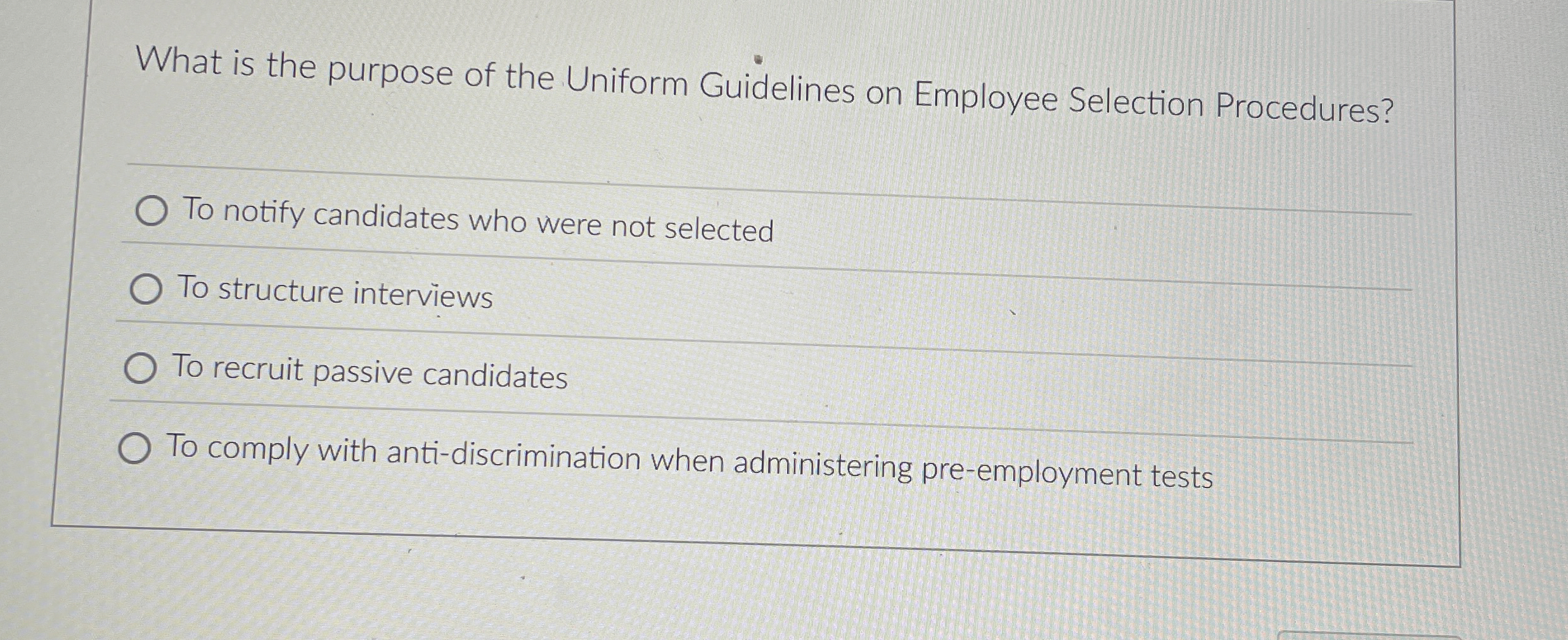 Solved What is the purpose of the Uniform Guidelines on