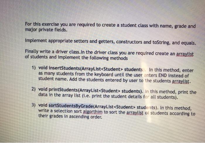 Solved For this exercise you are required to create a | Chegg.com