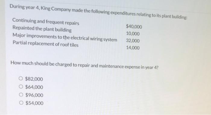 Solved During Year 4, King Company Made The Following | Chegg.com