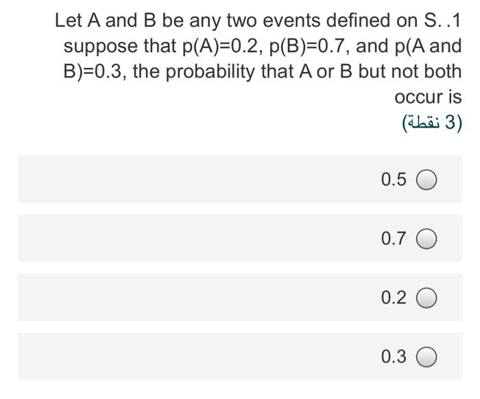 Solved Let A and B be any two events defined on S..1 suppose | Chegg.com