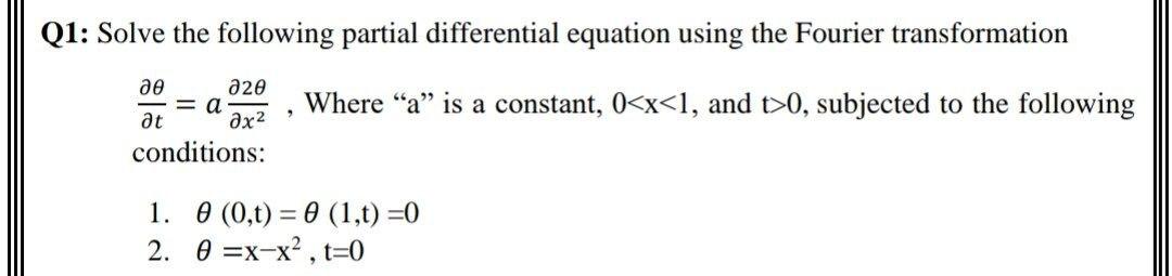 Solved Q1: Solve the following partial differential equation | Chegg.com