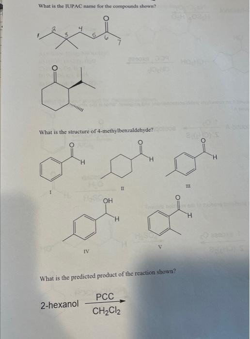 What is the IUPAC name for the compounds shown? What | Chegg.com