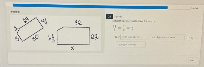 Solved 26/30 Problem 26 y Spoints Setup the proportion to | Chegg.com