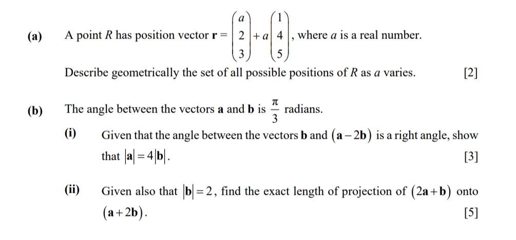 Solved (a) ﻿A point R ﻿has position vector | Chegg.com
