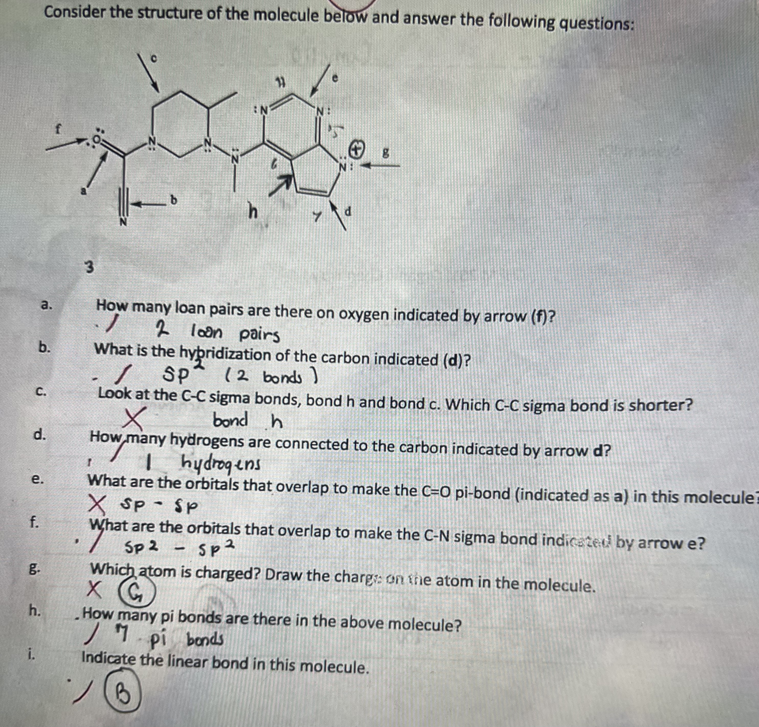 Solved Consider the structure of the molecule below and | Chegg.com