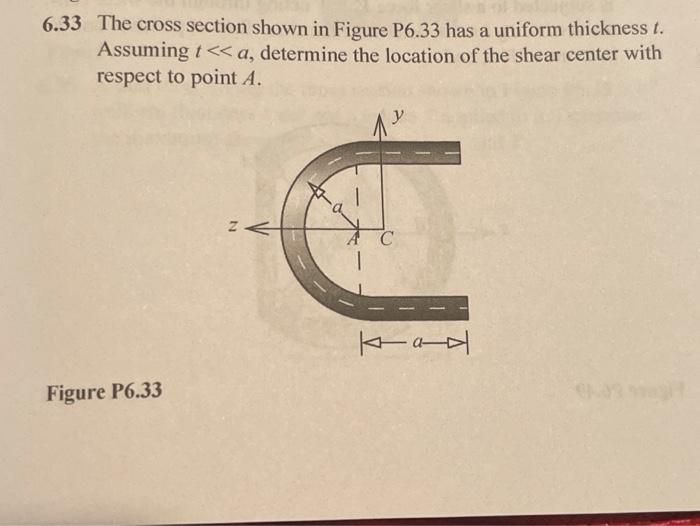 Solved 6.33 The cross section shown in Figure P6.33 has a | Chegg.com