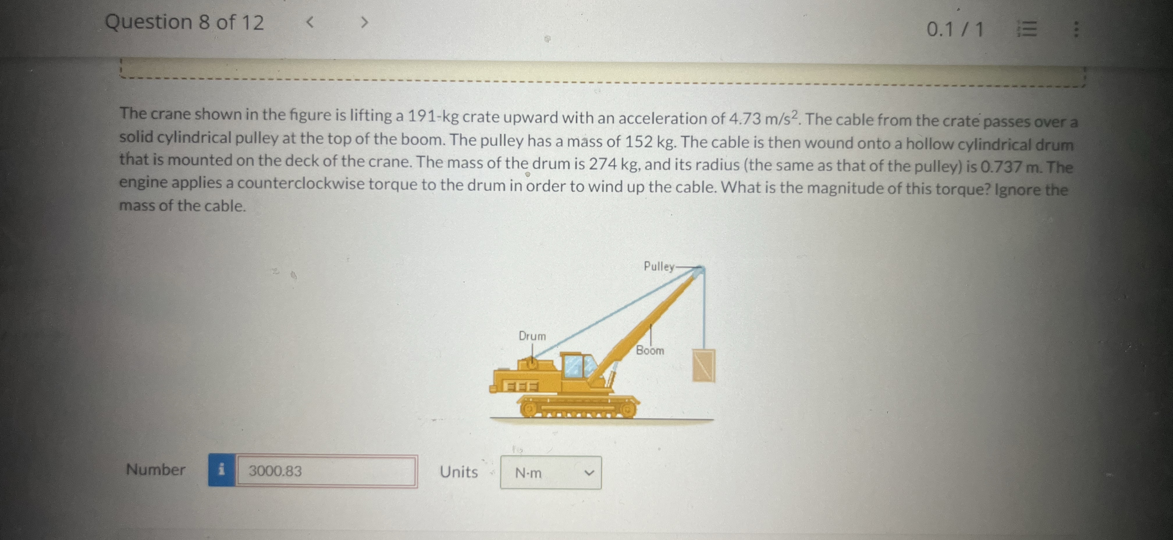 Solved by an EXPERT Question 8 ﻿of 120.11The crane shown in the figure ...