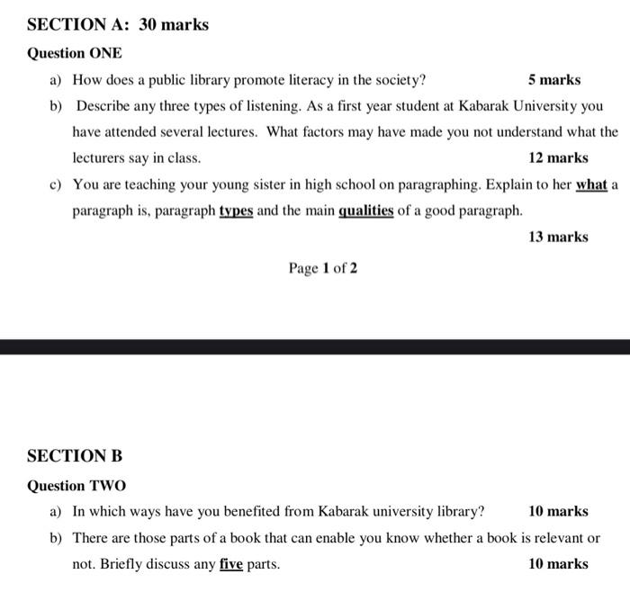 Solved SECTION A: 30 marks Question ONE a) How does a public | Chegg.com
