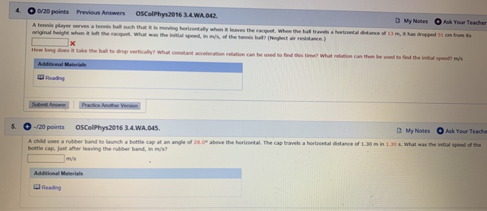 Solved 4 0 20 Points Previous Answers Oscolphys 2016