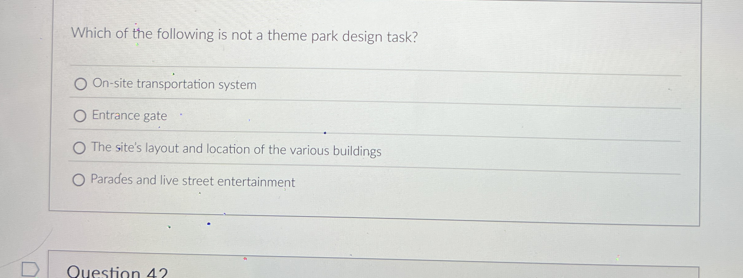 Solved Which of the following is not a theme park design