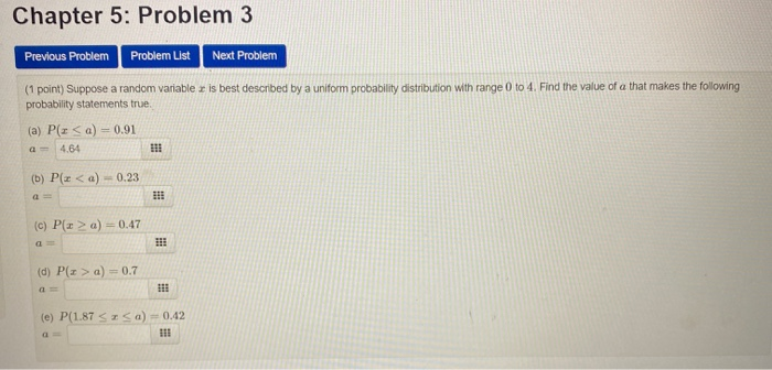 Solved Chapter 5: Problem 3 Previous Problem Problem List | Chegg.com