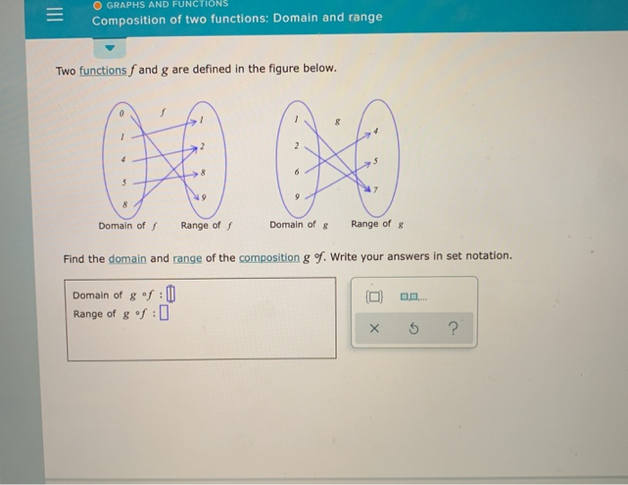 composition of two functions calculator domain and range