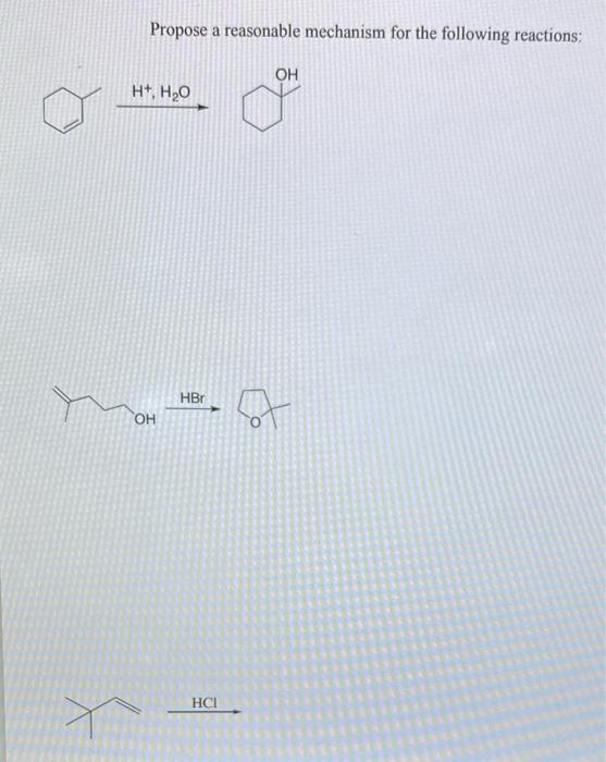Solved Propose a reasonable mechanism for the following | Chegg.com