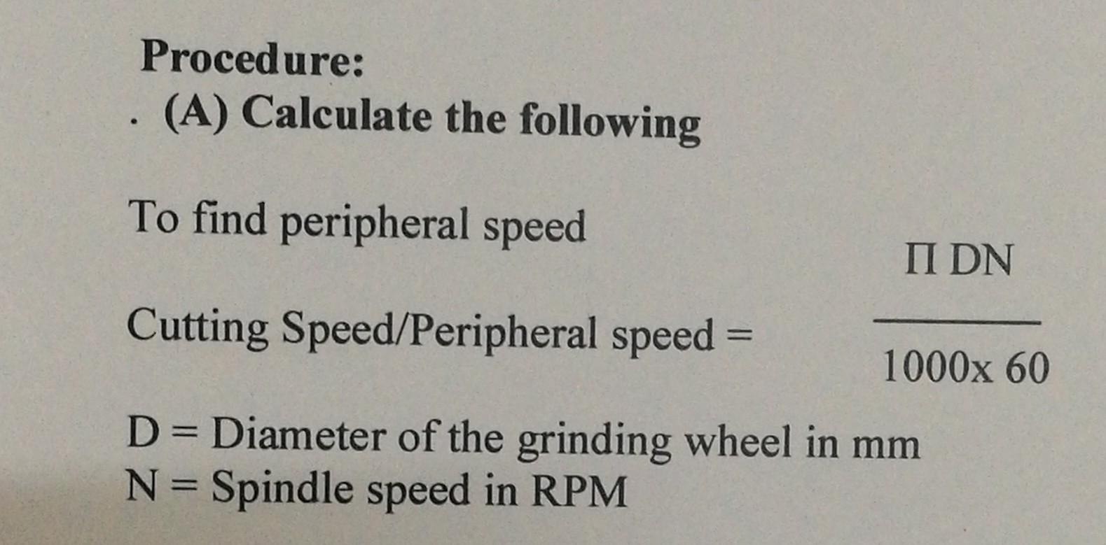 Solved Procedure (A) Calculate the following To find