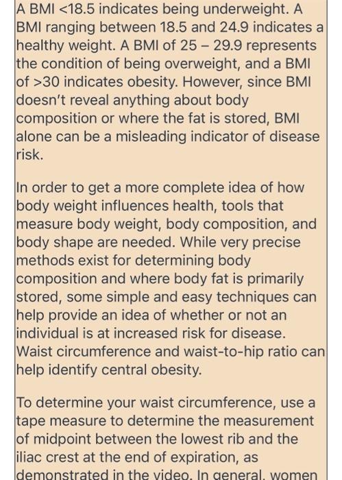Assessing Central Obesity: Waist Circumference