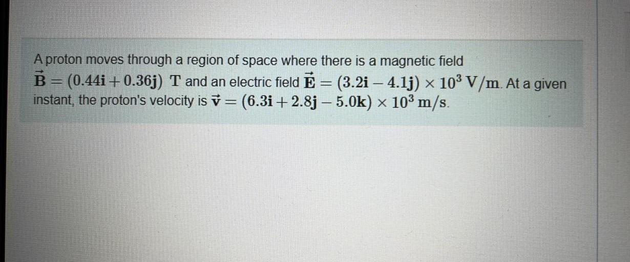 Solved A Proton Moves Through A Region Of Space Where There | Chegg.com