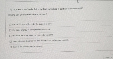 Solved The momentum of an isolated system including | Chegg.com
