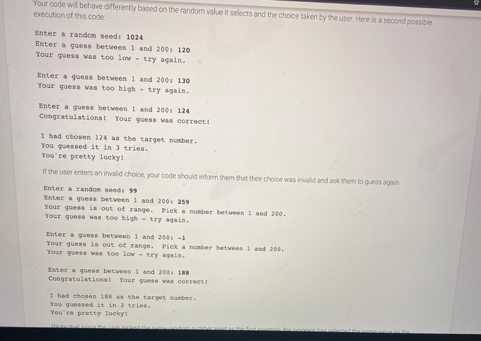 Solved 11.10 Guess A Number* For this assignment you will | Chegg.com
