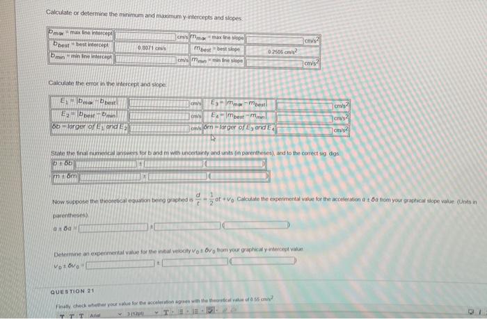 Solved 9 Calculating Slope and Intercept with Errors | Chegg.com