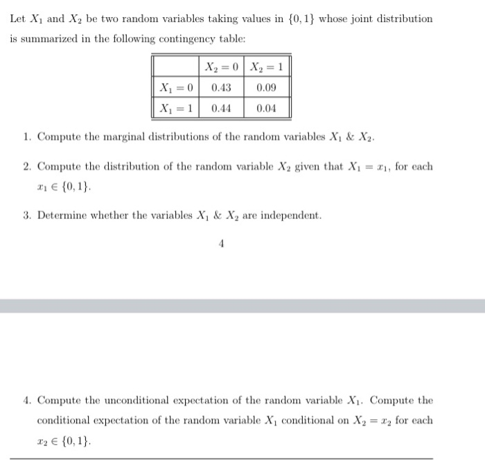 Solved Let X, and X2 be two random variables taking values | Chegg.com