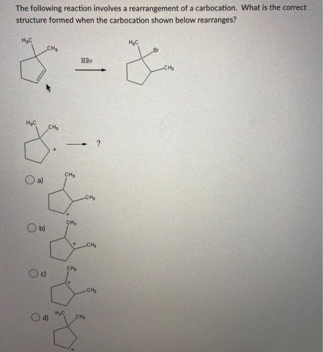 Solved The following reaction involves a rearrangement of a | Chegg.com