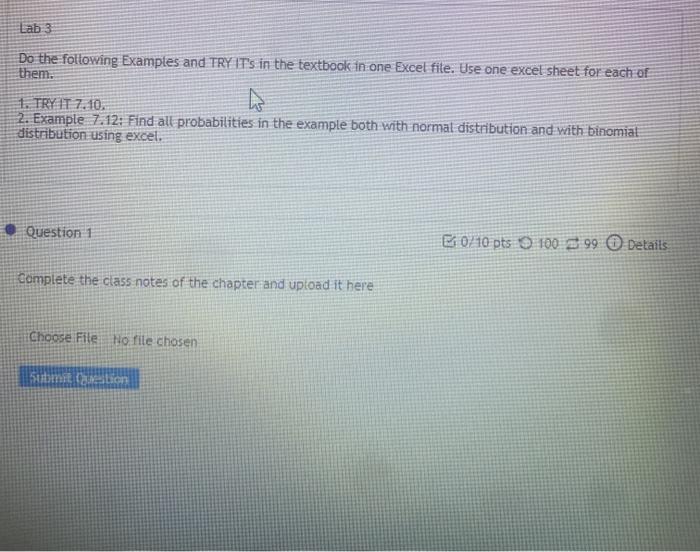 Solved Lab 3 Do the following Examples and TRY IT's in the | Chegg.com