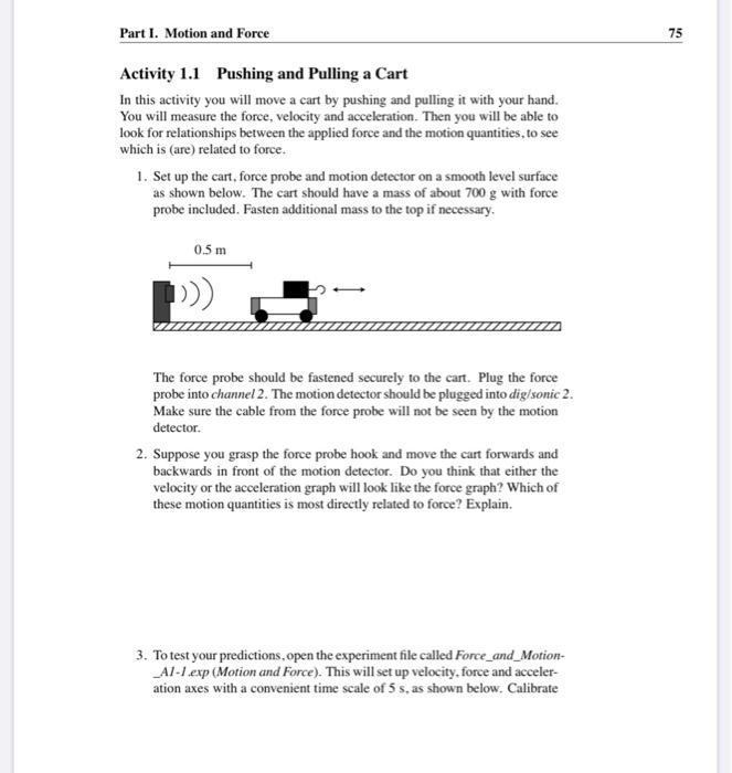 Solved Pre-Lab: Force and Motion Name: Section: 1. What is | Chegg.com