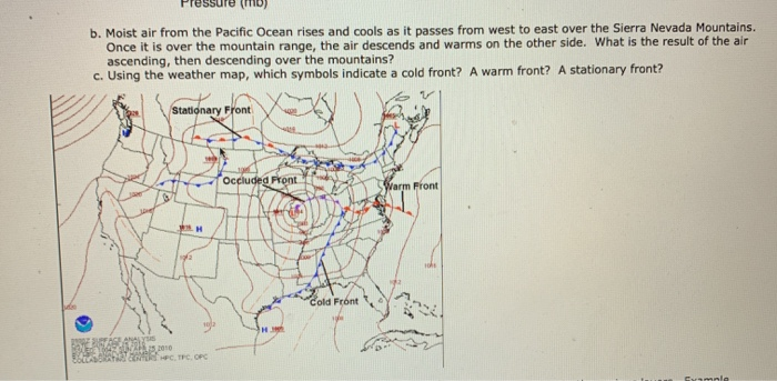 Solved 55UIU ( HU) b. Moist air from the Pacific Ocean rises | Chegg.com