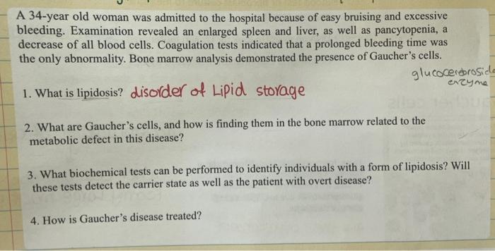 Solved A 34-year old woman was admitted to the hospital | Chegg.com
