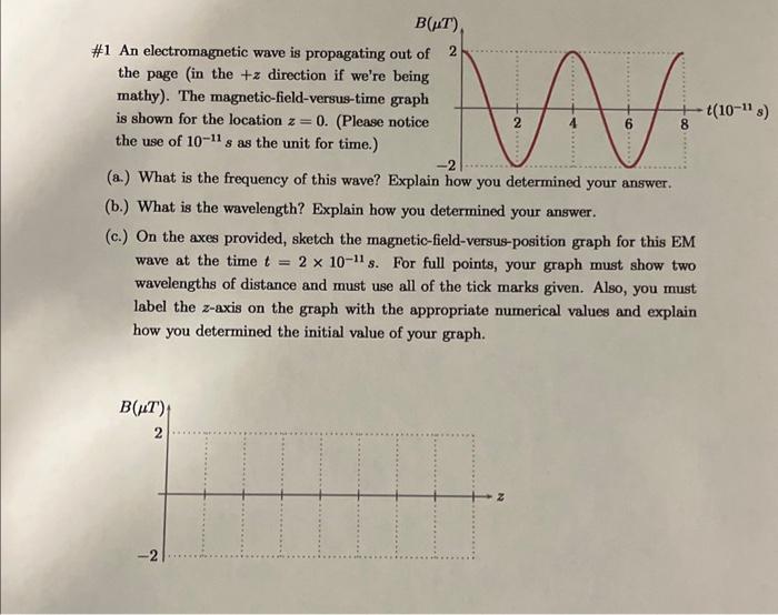 Solved \#1 An electromagnetic wave is propagating out of the | Chegg.com