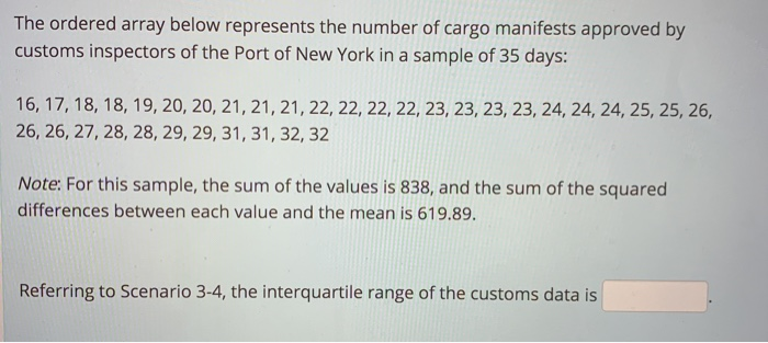 Solved The ordered array below represents the number of | Chegg.com