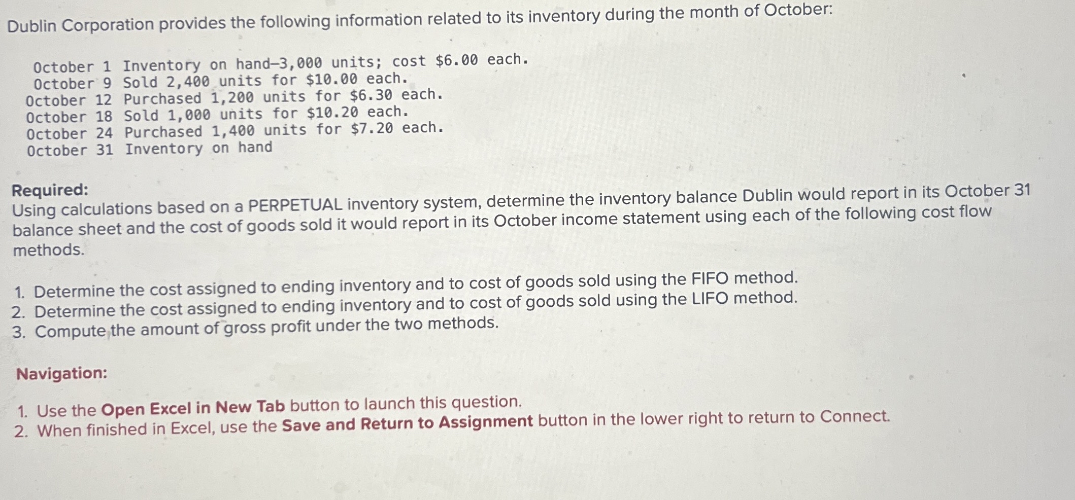 Solved Dublin Corporation provides the following information | Chegg.com
