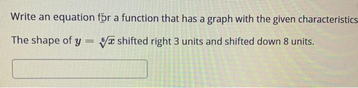 Solved Write an equation for a function that has a graph | Chegg.com