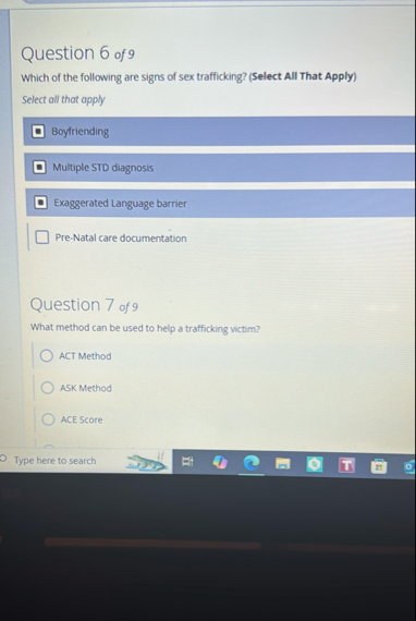 Solved Question 6 ﻿of 9Which of the following are signs of | Chegg.com