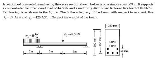 Solved A reinforced concrete beam having the cross section | Chegg.com