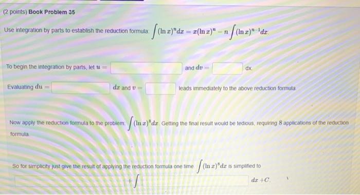 Solved Use integration by parts to establish the reduction | Chegg.com